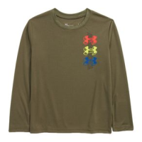 Under Armour Locker Triple Logo Long Sleeve Shirt - Kids' Marine Olive Drab Green 2T