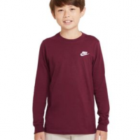 Nike Embroidered Futura Long-sleeve T-shirt - Boys' Dark Beetroot S