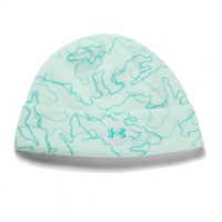 Under Armour Fleece Printed Beanie - Youth One Size Seaglass Blue/Comet Green