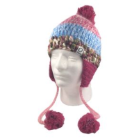 Chaos Aardvark Knit Beanie - Girls' Magenta / Light Pink / Light Blue / Olive One Size