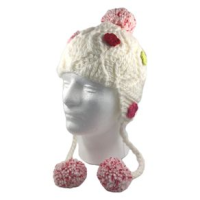Chaos Aardvark Knit Beanie - Girls' White / Red Floral One Size