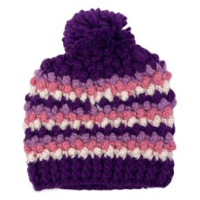 Chaos Aardvark Knit Beanie - Girls' Dark Purple / Light Purple / Pale Pink / White Stripe One Size