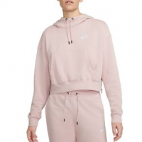 Nike Essentials Fleece Hoodie - Women's M Pink Oxford / White