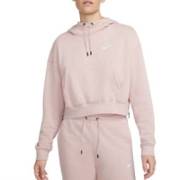 Nike Essentials Fleece Hoodie - Women's Pink Oxford / White L