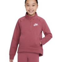 Nike Club Fleece 1/2-zip Pullover - Girls' M Archaeo Pink/White