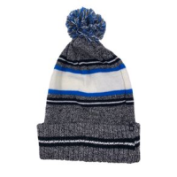 Chaos Beanie With Pom - Men's Navy / White / Grey Stripe One Size