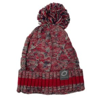 Chaos Beanie With Pom - Men's Red / Light Grey / Navy Stripe One Size
