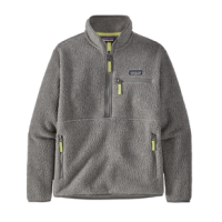 Patagonia Retro Pile Marsupial Pullover - Women's Salt Grey w/Jellyfish Yellow XS