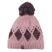 Chaos Aardvark Knit Beanie w/ Pom Mojo Pink One Size