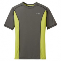 Outdoor Research Echo Short Sleeve Tee - Men's XXL Pewter/Chartreuse