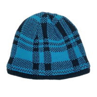 Chaos Jacquard Knit Beanie - Men's Light Blue Plaid / Black One Size