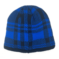 Chaos Jacquard Knit Beanie - Men's Bright Blue Plaid / Black One Size
