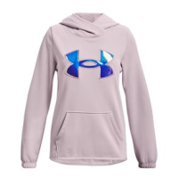 Under Armour Fleece Iridescent Big Logo Hoodie - Girls' Cool Pink / Iridescent YM