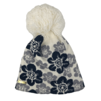 Chaos Marigold Knit Pom Beanie - Girls' True Blue / Navy Blue / Grey Floral One Size