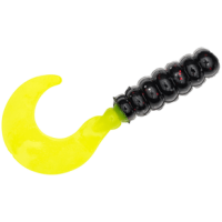 Strike King Mr. Crappie Grub Tuxedo Black / Chartreuse 2"