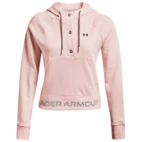 Under Armour Rival Fleece Mesh Hoodie - Women's Micro Pink / Black XS
