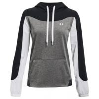 Under Armour Fleece Colorblock Hoodie - Women's Black Medium Heather / Black / White S