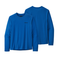 Patagonia Capilene Cool Daily Graphic Long Sleeve Shirt - Men's Outline Text Logo / Alpine Blue X-Dye L