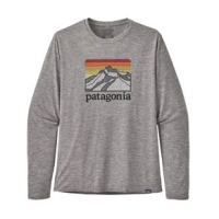 Patagonia Capilene Cool Daily Graphic Long Sleeve Shirt - Men's Line Logo Ridge: Feather Grey XS