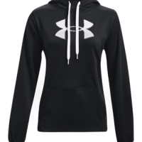 Under Armour Fleece Big Logo Gradient Flock Hoodie - Women's Black / White S