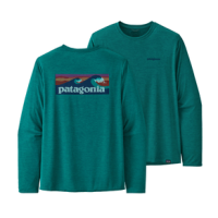 Patagonia Capilene Cool Daily Graphic Long Sleeve Shirt - Men's Boardshort Logo / Borealis Green X-Dye XS