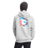 The North Face Box NSE Pullover Hoodie S TNF Light Grey Heather / TNF Black IC Geo Print