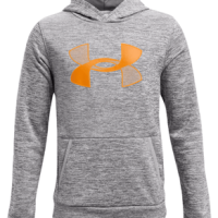Under Armour Fleece Big Logo Hoodie - Boys' Halo Gray / Omega Orange XL