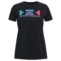 Under Armour Tech Box Logo Short Sleeve T-Shirt - Girls' Black / Fresco / Blue / Black XL