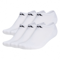 adidas Athletic Cushioned No-Show Socks 6 Pack White / Black L 6 Pack