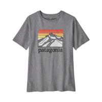 Patagonia Regenerative Organic Cotton Graphic T-Shirt - Boys' Line Logo Ridge / Gravel Heather XL