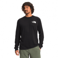 The North Face Box NSE Long Sleeve Shirt - Men's M TNF Black / Asphalt Grey