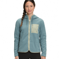 The North Face Mountain Sweatshirt Hoodie - Women's Goblin Blue / Tea Green L