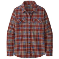 Patagonia Long-sleeved Midweight Fjord Flannel Shirt - Women's Ice Fjord / Fox Red XXL