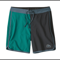 Patagonia Stretch Hydropeak 18" Board Shorts - Men's Flying Fish Patch / Harlequin Ink Black 33