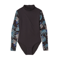 Patagonia Long-Sleeved Swell Seeker One-Piece Swimsuit - Women's Ink Black / Tropical Ecuador XS