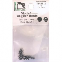 Hareline Slotted Tungsten Beads 3/32" Black 2.3MM