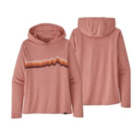 Patagonia Capilene Cool Daily Graphic Hoodie - Women's Ridge Rise Stripe / Sunfade Pink X-Dye L