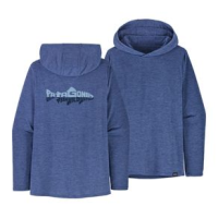 Patagonia Capilene Cool Daily Graphic Hoodie - Women's Wild Waterline / Current Blue X-Dye S