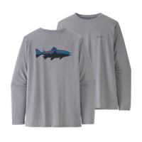 Patagonia Capilene Cool Daily Graphic Long Sleeve Shirt - Men's Fitz Roy Trout / Salt Grey XXL