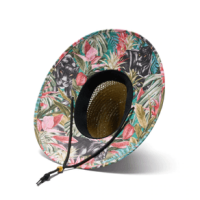 Hemlock Bombay Straw Hat Panther Floral Print One Size