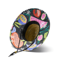 Hemlock Blend Straw Hat Fruit Print One Size