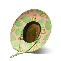 Hemlock Cadillac Straw Hat Lime Print One Size