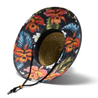 Hemlock Koa Straw Hat - Kids' Hawaiian Floral Print One Size