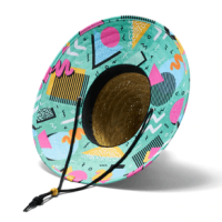 Hemlock Bel Air Straw Hat - Kids' 80s Print One Size