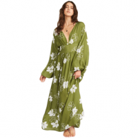 Billabong Night Bloom Long Sleeve Maxi Dress - Women's Fern L