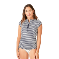 Carve Designs Dawson Rashguard Sun Shirt - Women's Navy Stripe XS