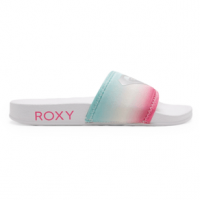 Roxy Slippy Neo Neoprene Slider - Girls' White / Crazy Pink / Turquoise 5Y Regular