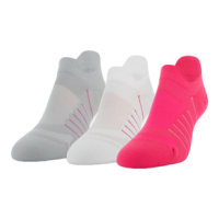 Under Armour Breathe No Show Tab Sock Women's - 3 Pack Retro Pink / White / Halo Gray M 9-11 Medium