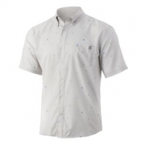 Huk Fly Hooks Teaser Short Sleeve Shirt - Men's XL Oyster