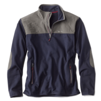 Orvis Quarter-Zip Hybrid Stretch Sweatshirt - Men's Navy / Grey L